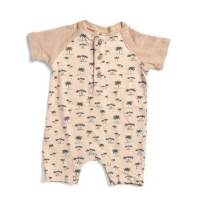 ETTIE + H Gold Infant Boys Henley Neck Knit Romper